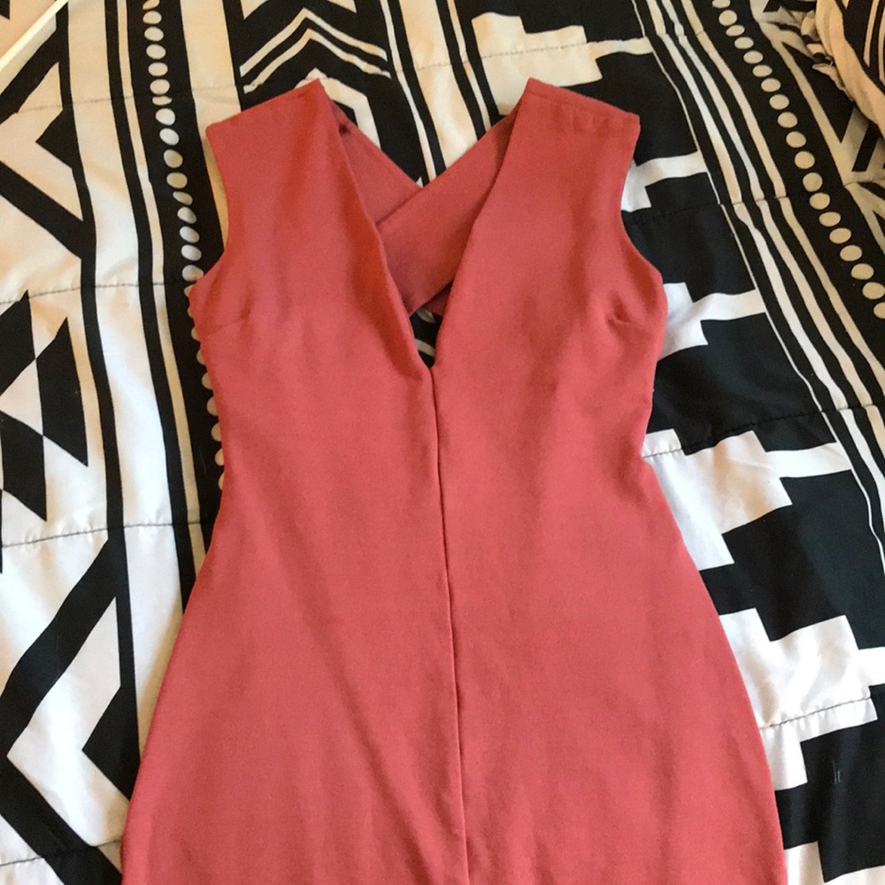 Pink very low-cut dress